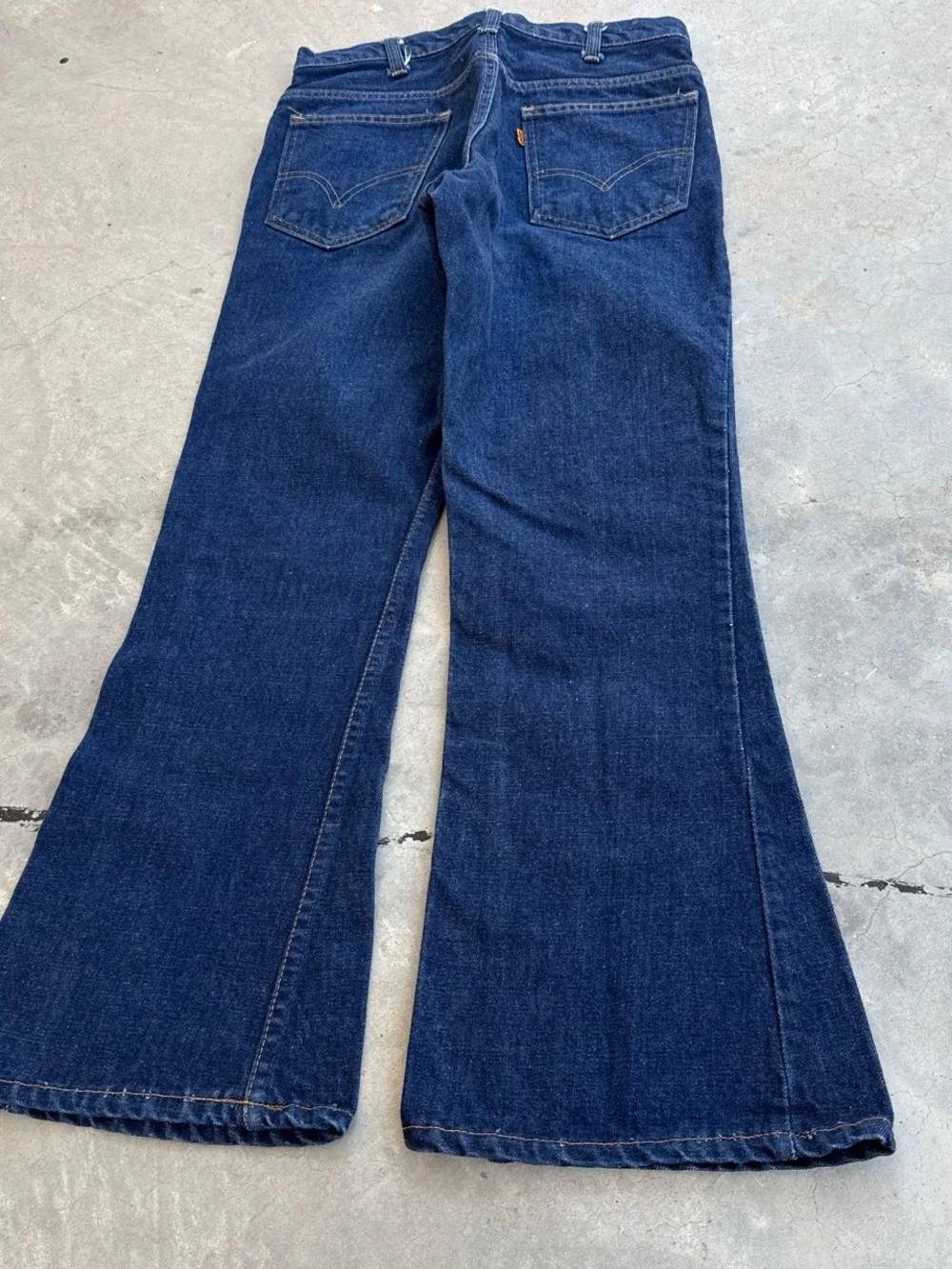 Vintage Levi’s Orange Tab Mens Flare Bell Bottom Jeans Dark Wash